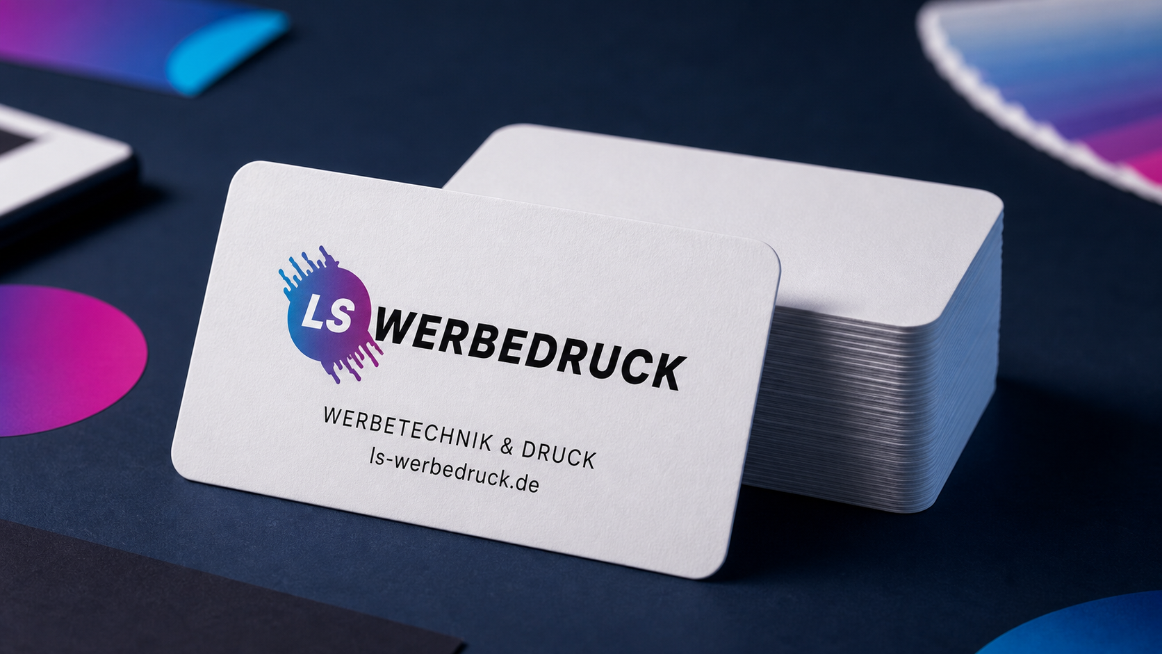 LS Werbedruck Visitenkarten mit abgerundeten Ecken